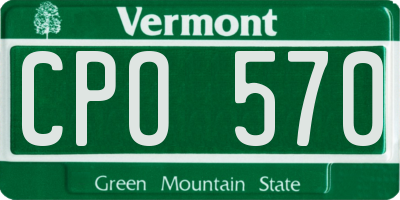VT license plate CPO570