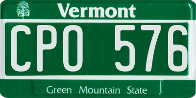 VT license plate CPO576