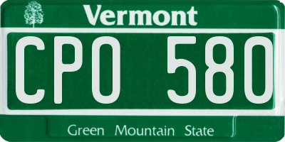 VT license plate CPO580