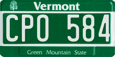 VT license plate CPO584