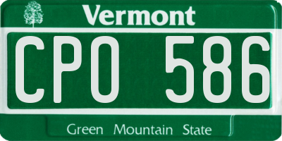 VT license plate CPO586