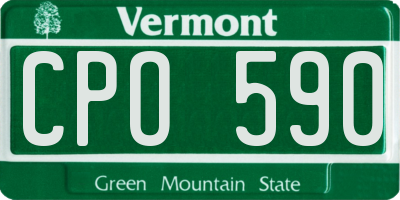 VT license plate CPO590