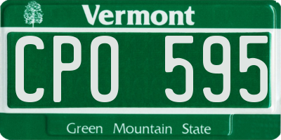 VT license plate CPO595