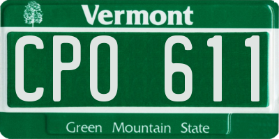 VT license plate CPO611
