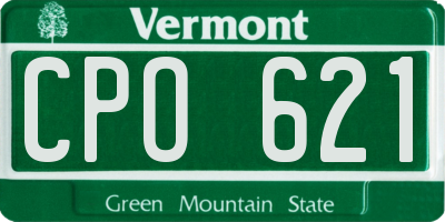 VT license plate CPO621