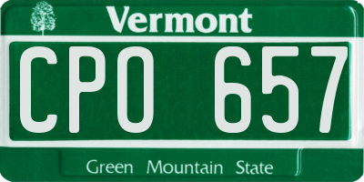 VT license plate CPO657