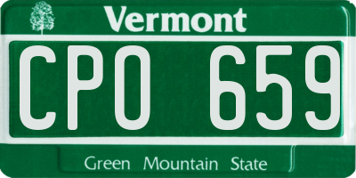 VT license plate CPO659