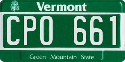 VT license plate CPO661