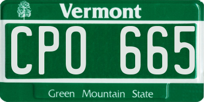 VT license plate CPO665