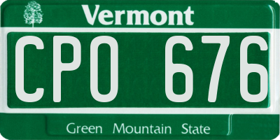 VT license plate CPO676