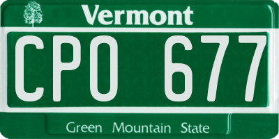 VT license plate CPO677