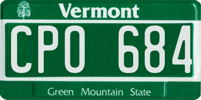 VT license plate CPO684