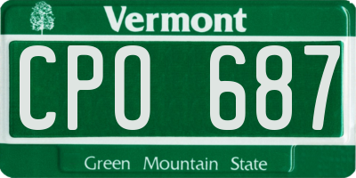 VT license plate CPO687