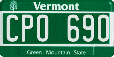 VT license plate CPO690