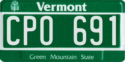 VT license plate CPO691
