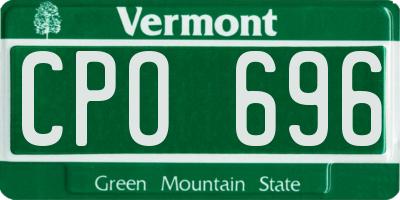 VT license plate CPO696