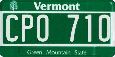 VT license plate CPO710