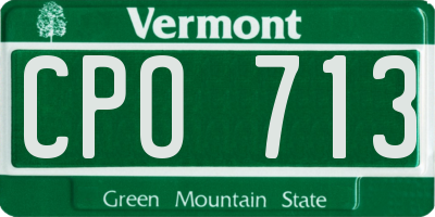 VT license plate CPO713