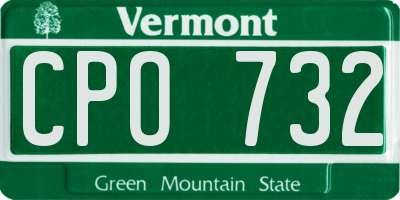 VT license plate CPO732