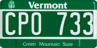 VT license plate CPO733