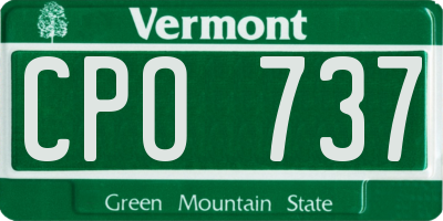 VT license plate CPO737