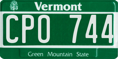 VT license plate CPO744
