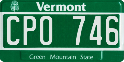 VT license plate CPO746