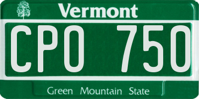 VT license plate CPO750
