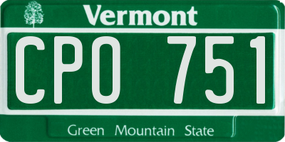 VT license plate CPO751