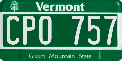 VT license plate CPO757