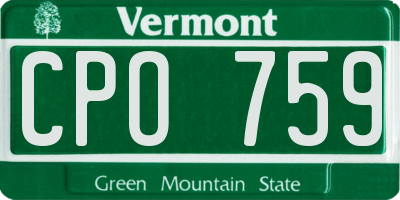 VT license plate CPO759