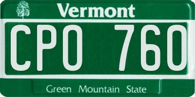 VT license plate CPO760