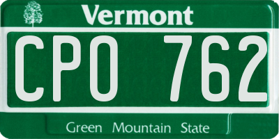 VT license plate CPO762