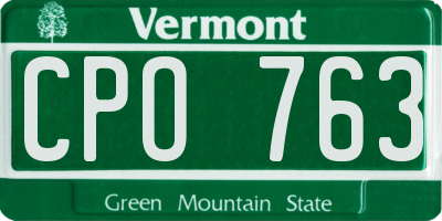 VT license plate CPO763