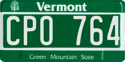 VT license plate CPO764