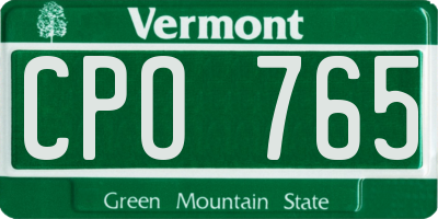 VT license plate CPO765