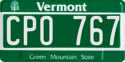 VT license plate CPO767
