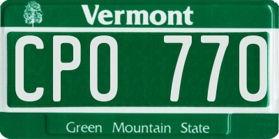 VT license plate CPO770
