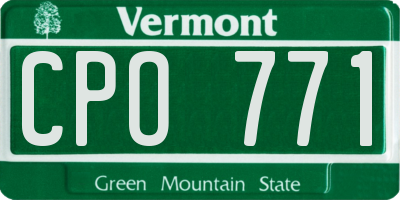 VT license plate CPO771