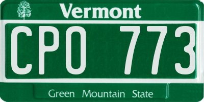 VT license plate CPO773