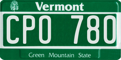 VT license plate CPO780
