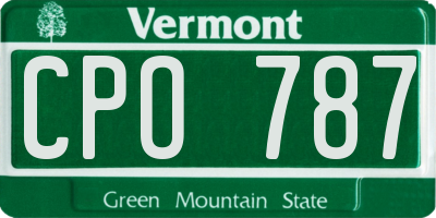VT license plate CPO787