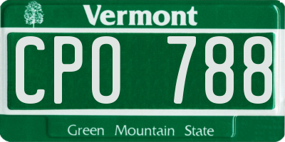 VT license plate CPO788