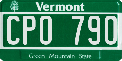 VT license plate CPO790