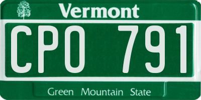 VT license plate CPO791