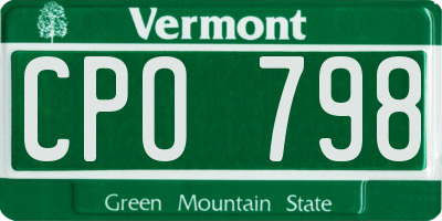 VT license plate CPO798