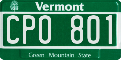 VT license plate CPO801