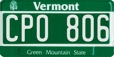 VT license plate CPO806