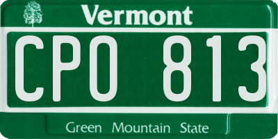 VT license plate CPO813