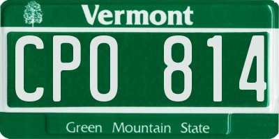 VT license plate CPO814